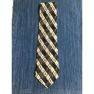 Vintage NOS George Machado Classy Tie New NOS w/tags Black White Gray 709A